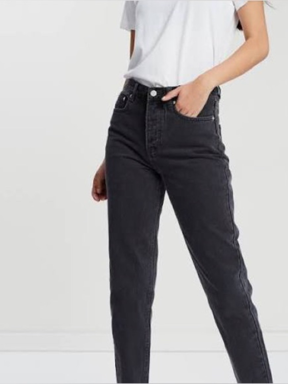 Assembly Label, High Waist Rigid Jean - Faded Black, AUS Size 8, US size 4